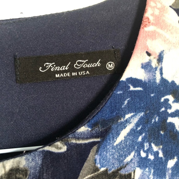 Flowy Navy Blue Floral Dress - Picture 3 of 6